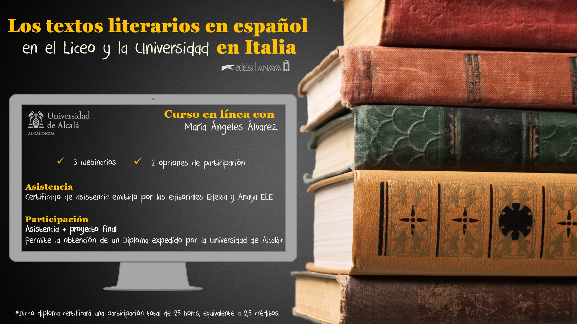 Curso: Los textos literarios en español (en el Liceo y la Universidad) en Italia