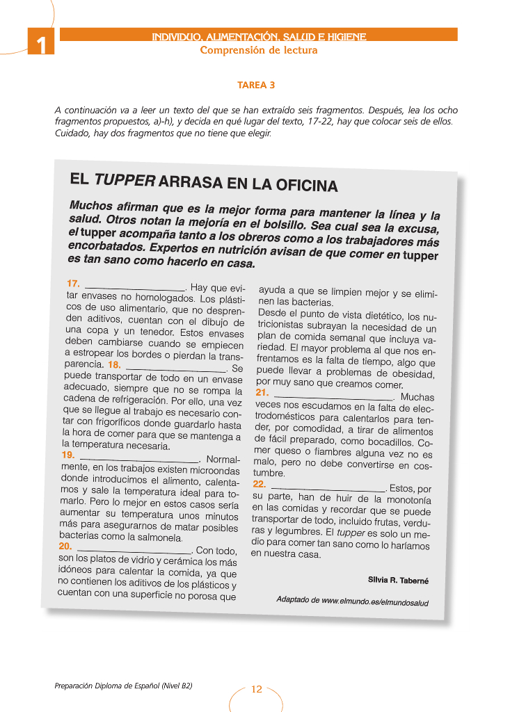 El 'tupper' arrasa en la oficina, Nutrición