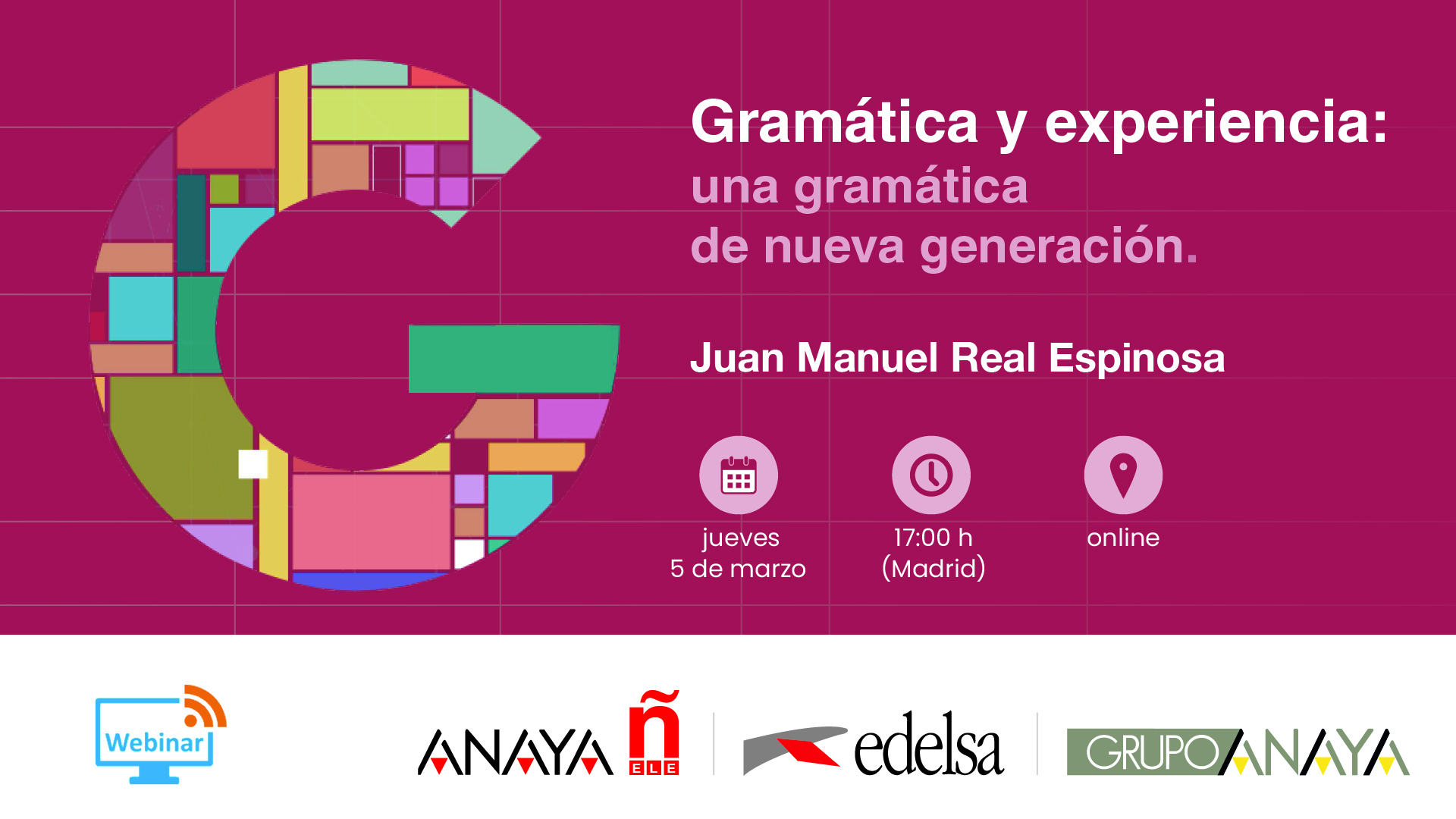 Webinar | Gramática y experiencia: una gramática de nueva generación